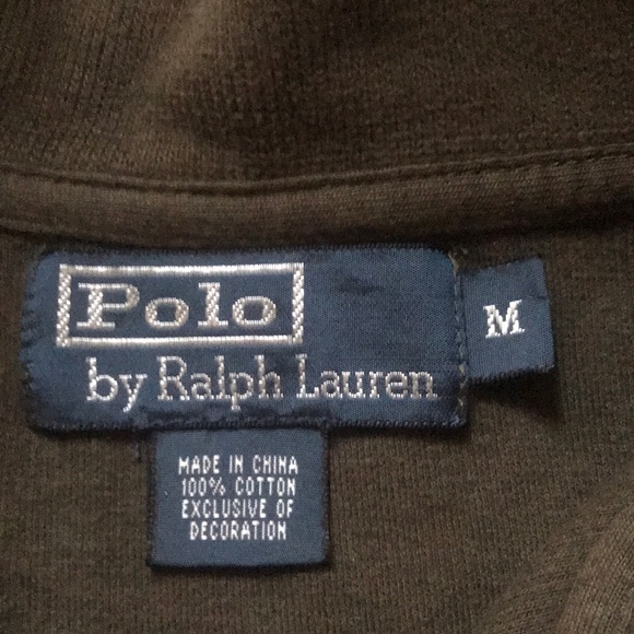 Men’s POLO Medium 1/3 Zip Up Sweater (Dark Green) - Picture 2 of 2